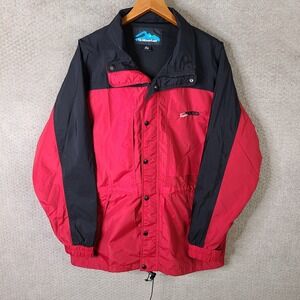 Tri Mountain Jacket Mens L Red Black Team Tamko‎ Nylon Windbreaker Hooded